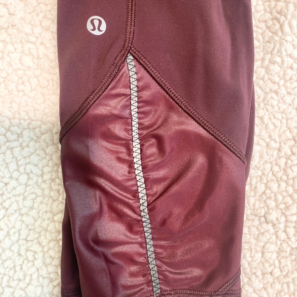 Maroon Lululemon Leggings Size 6 - Picture 3 of 4